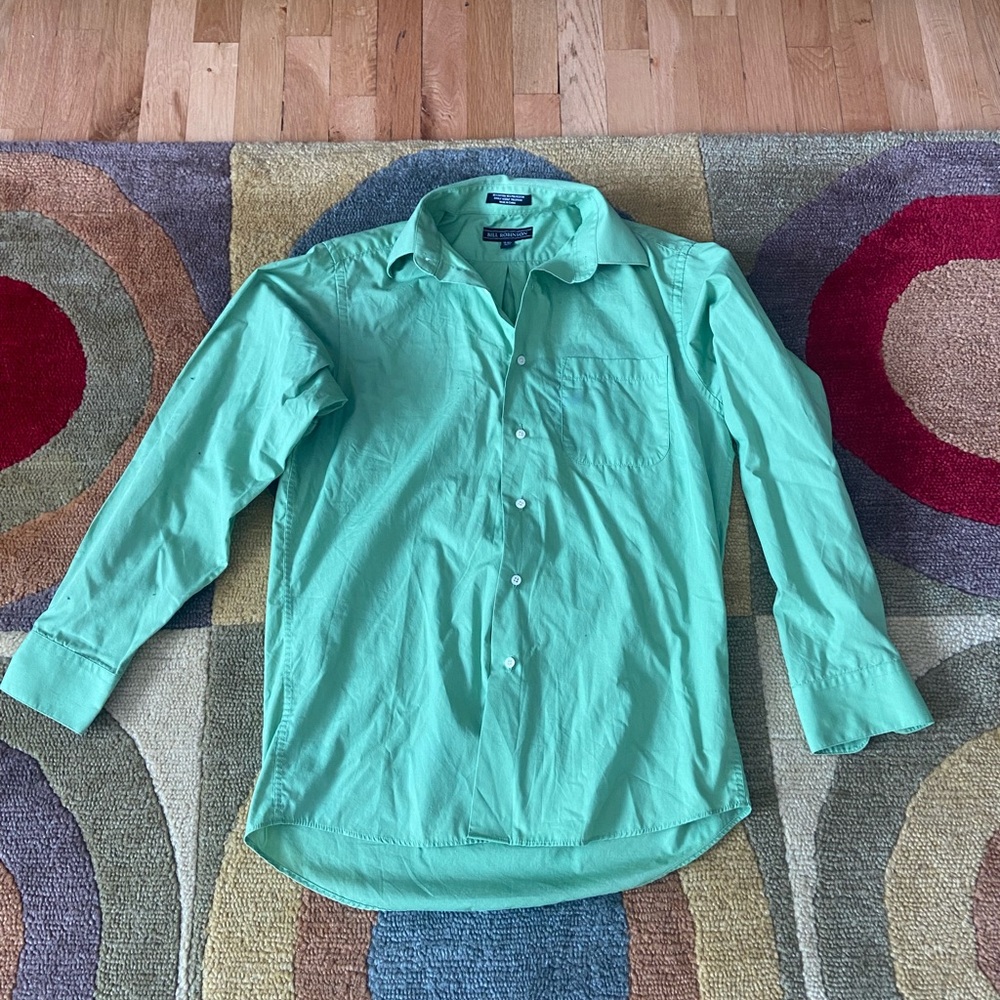 10 for $15 Men’s Lime Green Bill Robinson Vintage Dress Shirt Button Down S